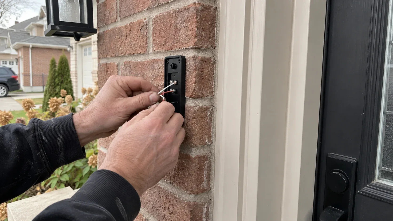 Residential doorbell camera installation at a Milton home